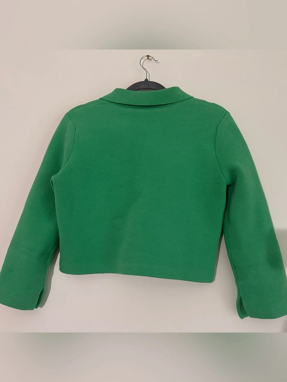Alice + Olivia Ila Garden Green Collared Knit Jacket M